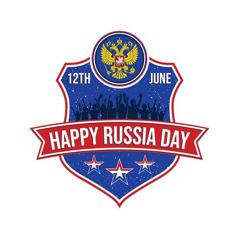 Premium Vector Happy Russian Day People Celebrate The Th Of June