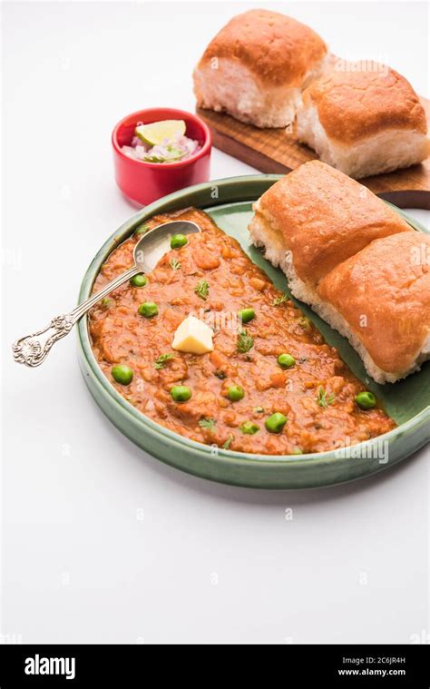 Mumbai Style Pav Bhaji Is A Fast Food Dish From India Consists Of A