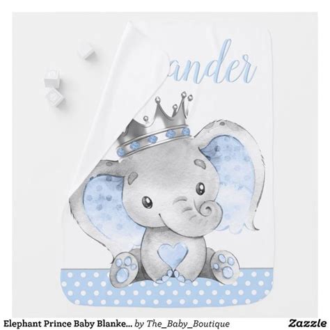 Eléphant Prince Couvertures bébé Zazzle fr Baby blanket Baby