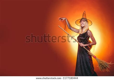 Sexy Blonde Witch Dressed On Halloween Stock Photo 1177180444 Shutterstock
