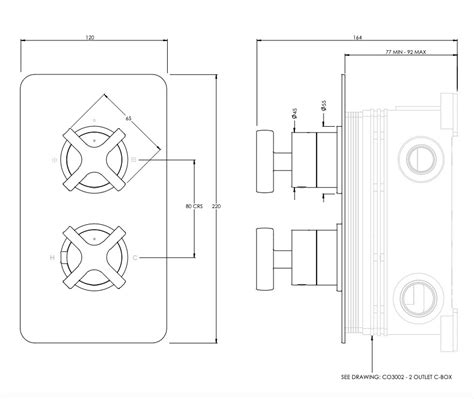 Traditional Concealed Shower Thermo With Installation Box Outlets