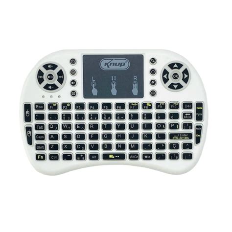 Mini Teclado Sem Fio Knup Touchpad Branco Kabum