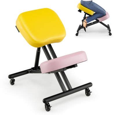 Ergonomic Kneeling Chair with Adjustable Height & Gliding Wheels - Costway