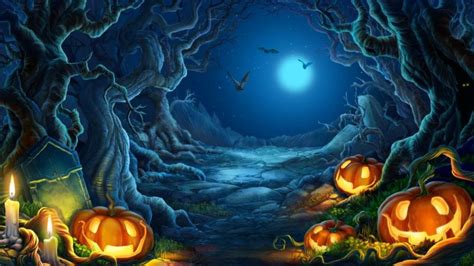 Halloween themed background for the slot game "Gold Moonlight" by ...