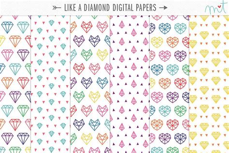 Like A Diamond Digital Papers Graphic By Miss Tiina Creative Fabrica