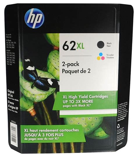 Hp 62xl Black And 62xl Color Combo New Genuine Ebay