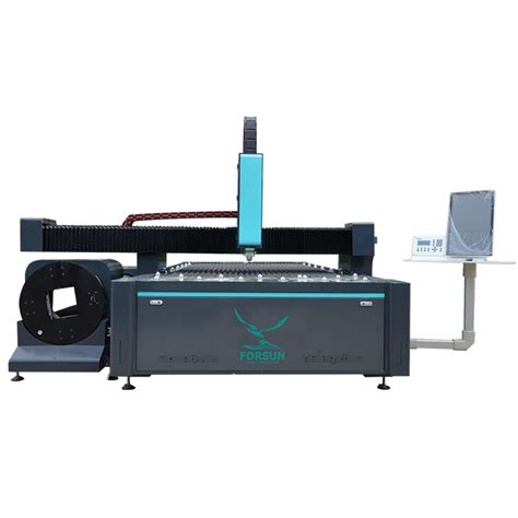 1 5kw Cnc Fiber Laser Cutting Machine With Rotary Axis Forsun Cnc