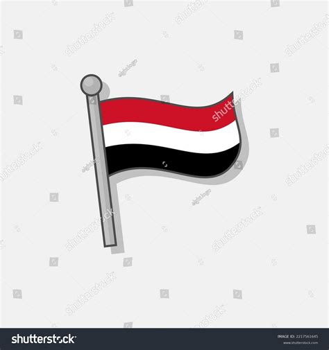 Illustration Yemen Flag Template Stock Vector (Royalty Free) 2217561645 ...