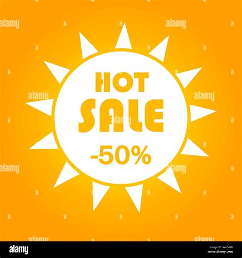 Hot Summer Sale Banner With White Sun Shape Vector Illustration Stock Vector Image Art Alamy