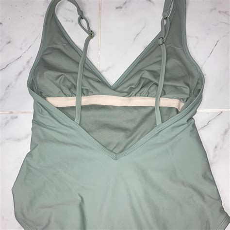 Kona Sol One Piece Plunge Green Bathing Suit •worn Depop