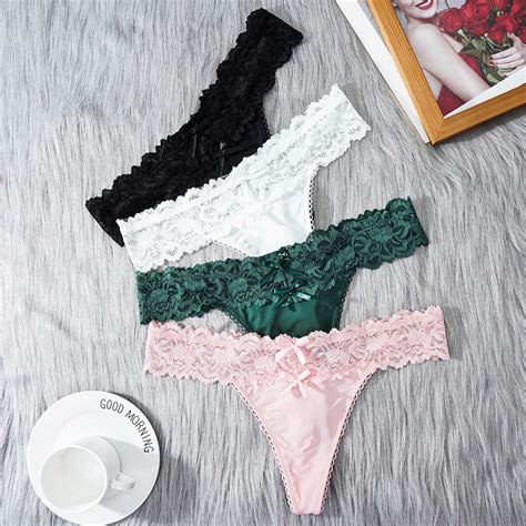 Women Sexy Thongs Lace Panties Low Waist G String Underwear Female Comfortable Lingerie T Back
