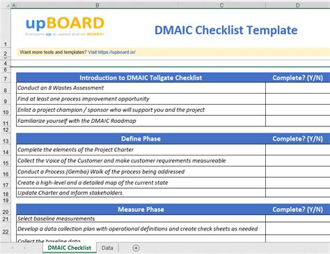 Dmaic Template Excel