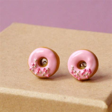 De D Licieuses Boucles D Oreilles Mini Donut Sweet Kiss En P Te Fimo