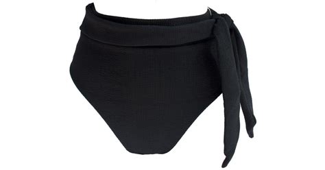 Freetides Lorelei Crinkle Super High Waisted Bikini Bottom In Black Lyst