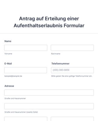 Antrag Auf Erteilung Einer Aufenthaltserlaubnis Formular