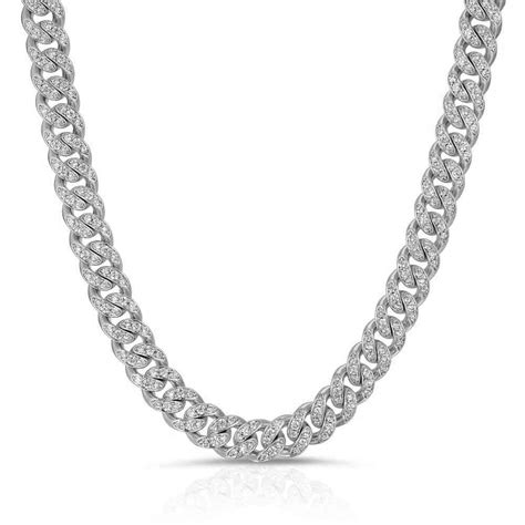 Diamond Cuban Link Chain White Gold 12mm The Gold Gods