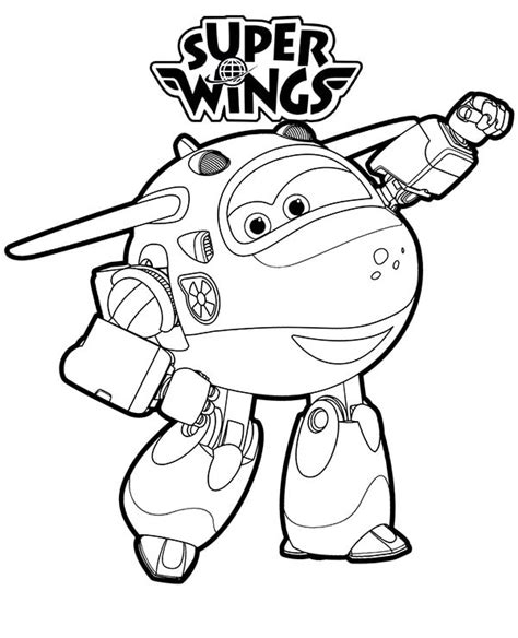 Jett Super Wings 2 Coloring Page - Free Printable Coloring Pages for Kids