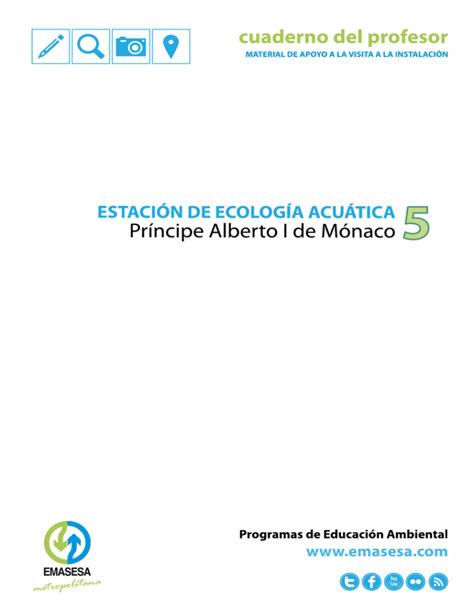 Cuaderno Del Profesor Estaci N De Ecolog A Acu Tica