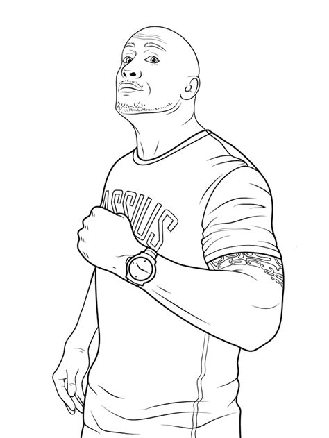 Wwe Dwayne La Roca Johnson Para Colorear Imprimir E Dibujar The Best