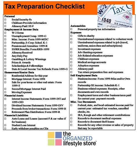 Tax Preparation Checklist Template