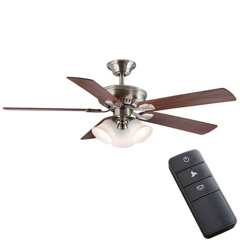 Hampton Bay Campbell In Indoor Led Brushed Nickel Ceiling Fan With