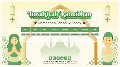 Premium Vector Imsakia Design For Ramadan Kareem Ramadan Schedule