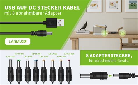 Usb Auf Dc Stecker Kabel Lanmu In Usb A Auf Hohlstecker Ladekabel