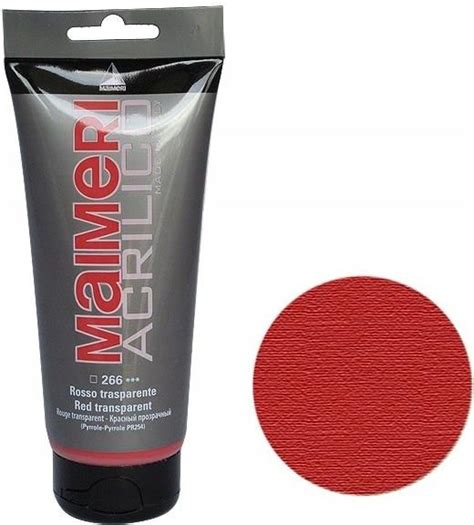 Maimeri Farba Akrylowa 266 Red Transparent 200 Ml Ceny I Opinie