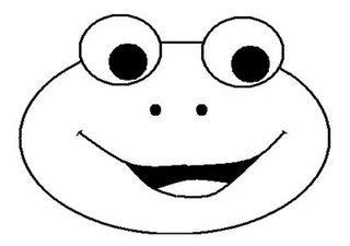 A Black And White Drawing Of A Frog Face With Big Eyes Smiling For The