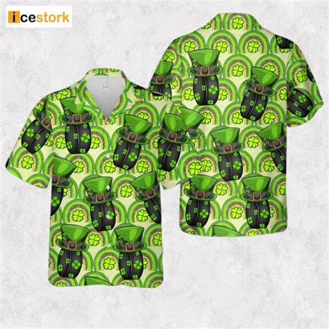 Hockey Ball Shamrock St Patricks Day Hawaiian Shirt Icestork