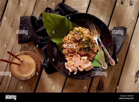 Nasi Goreng Rendang Indonesian Fried Rice With Beef Rendang And Its