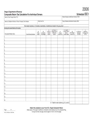 Fillable Online Oregon Oregon Composite Return Form Oc And