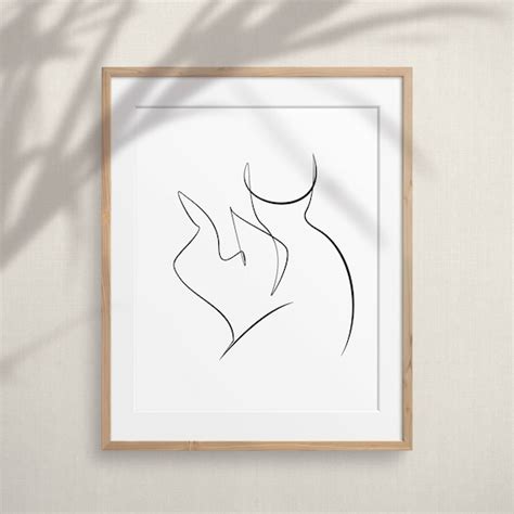 Drawing Illustration Nude Female Body Art Print Female Body Line Art