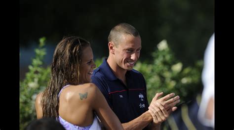 Photo Laure Mandaudou ici avec son compagnon Frédérick Bousquet de