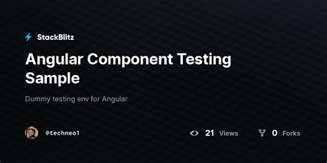 Angular Component Testing Sample StackBlitz