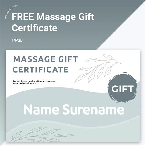 Free Stylish Massage T Certificate Template