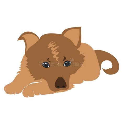 Sad puppy vector. stock vector. Illustration of cartoon - 71972451