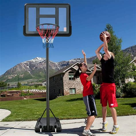 Btmway Up To 10ft Portable Outdoor Basketball Hoops In Ground With