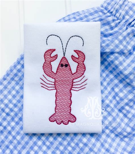 Crawfish Quick Stitch Embroidery Design Crawfish Sketch Etsy