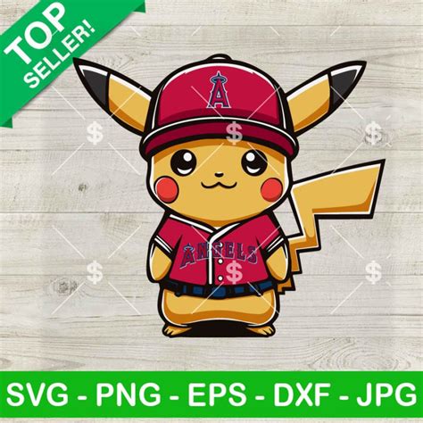 Pikachu Los Angeles Angels Baseball SVG Pikachu Baseball MLB SVG LA