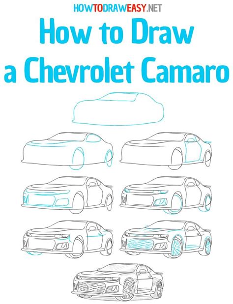 How To Draw A Chevrolet Camaro Step By Step Camaro Chevrolet Camaro