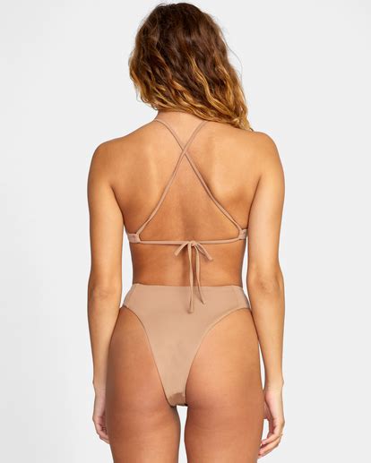 Solid High Rise Cheeky Bikini Bottom RVCA