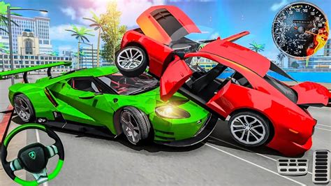 Mega Car Crash Simulator New Lamborghini Car Crashes With Ferrari