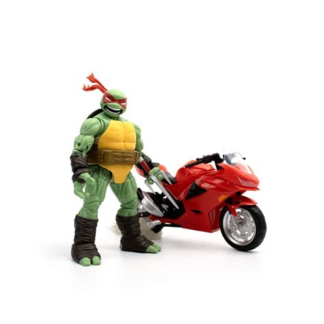 Les Tortues Ninja Figurine Et V Hicule Bst Axn Raphael Avec Moto Idw