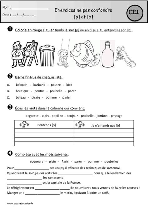 Exercices P Et B Ne Pas Confondre Ce Cycle Pass Education