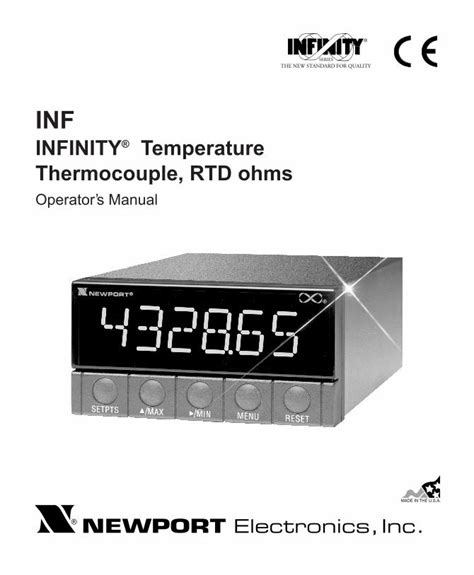 PDF INFINITY Temperature Thermocouple RTD Ohms Manual NEWPORT