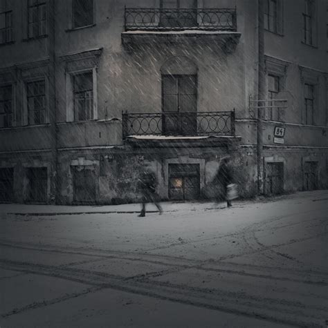 Вечерний снег, 1996. Чёрно-белая магия Санкт-Петербурга. Фотограф ...