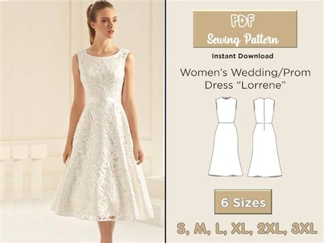 Pattern Sewing Wedding Dress Pdf Sewing Pattern A Line Prom Etsy