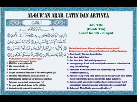 Surah At Tin Latin Dan Artinya