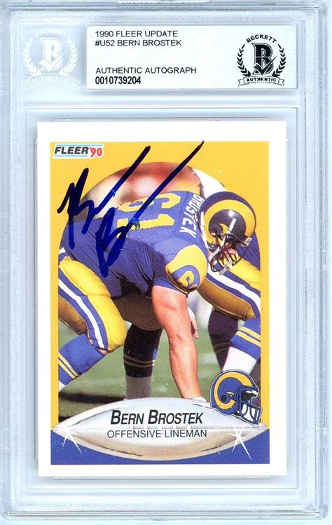 Bern Brostek Autographed Fleer Rookie Card U Los Angeles Rams